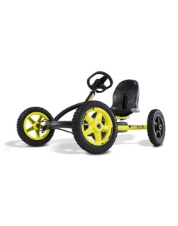 BERG Buddy Cross Kids Pedal Go Kart Ride On Toy with Bucket Seat and Steering Wheel, Black & Yellow