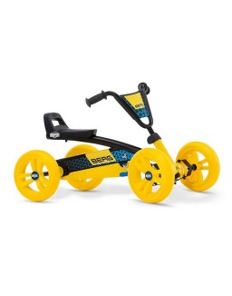BERG Buzzy BSX Kids Pedal Go Kart Ride On Toy with Axle Steering for Ages 2-5, Yellow & Black