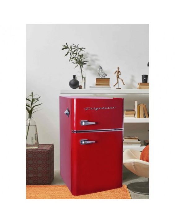 Retro 3.2 Cu ft Two Door Compact Refrigerator with Freezer