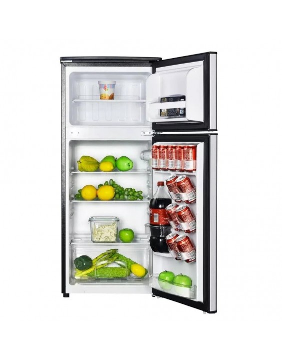 45 cu ft 2 Door Mini Refrigerator in Stainless Look with Freezer