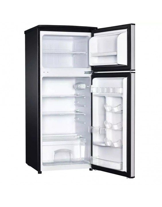 45 cu ft 2 Door Mini Refrigerator in Stainless Look with Freezer